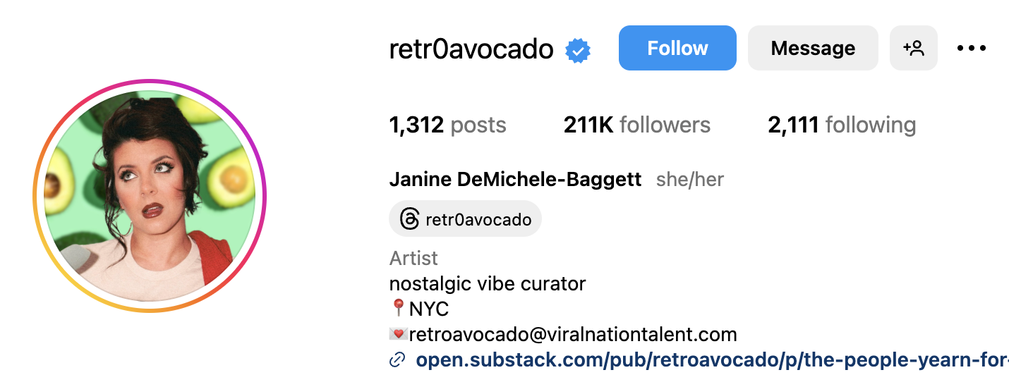 Janine Bagette rolls her eyes up to the sky for her tiktok profile image