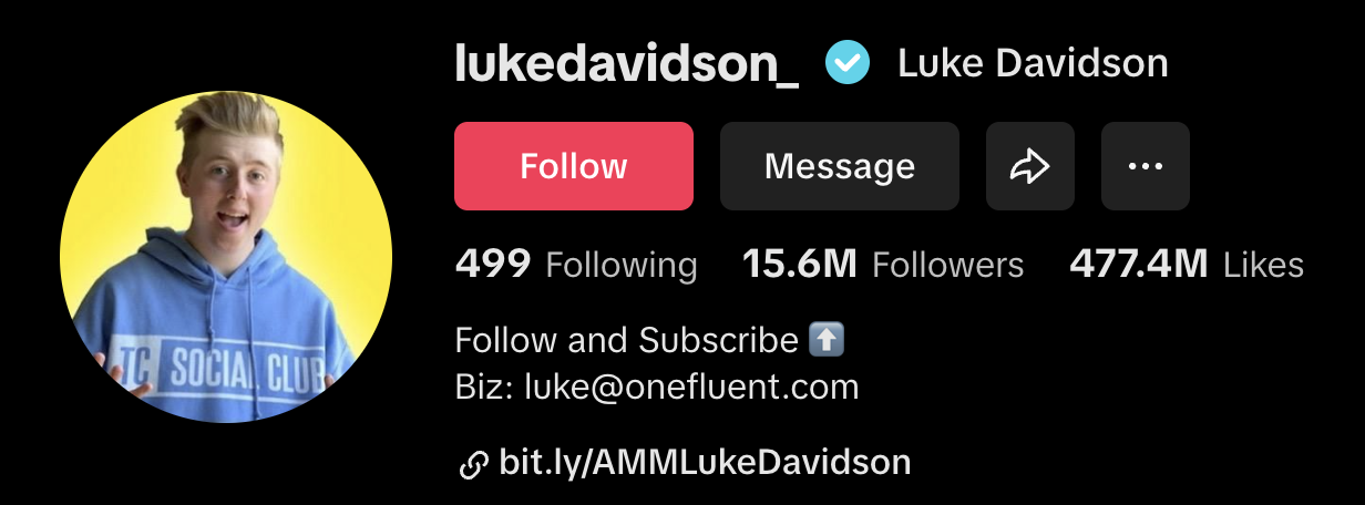 Luke Davidson TikTok Profile