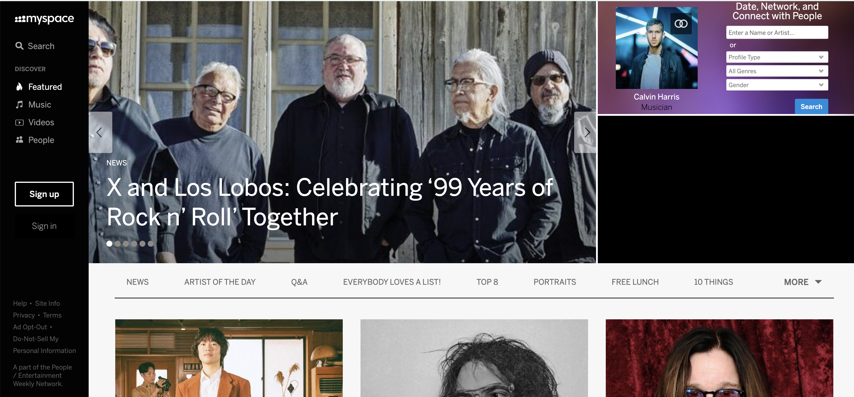 Modern Day MySpace Homepage