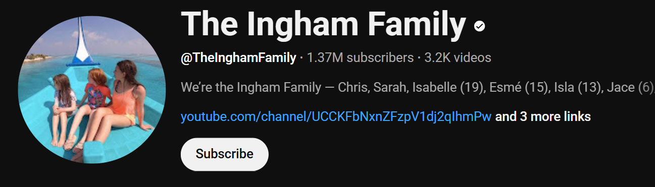 The Ingham Family youtube